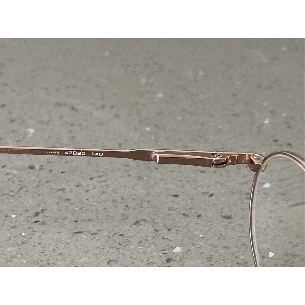 GUESS EYEGLASSES FRAMES ONLY BRN 47-20 140 gold round full rim